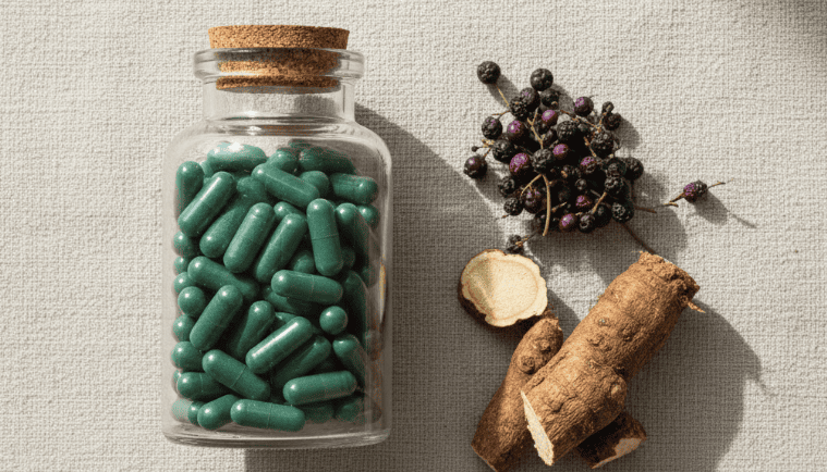 Natural women’s health supplement capsules supporting hormonal balance and menstrual wellness