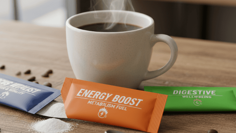 Supplement mixed with coffee to naturally boost metabolism and support fat burning