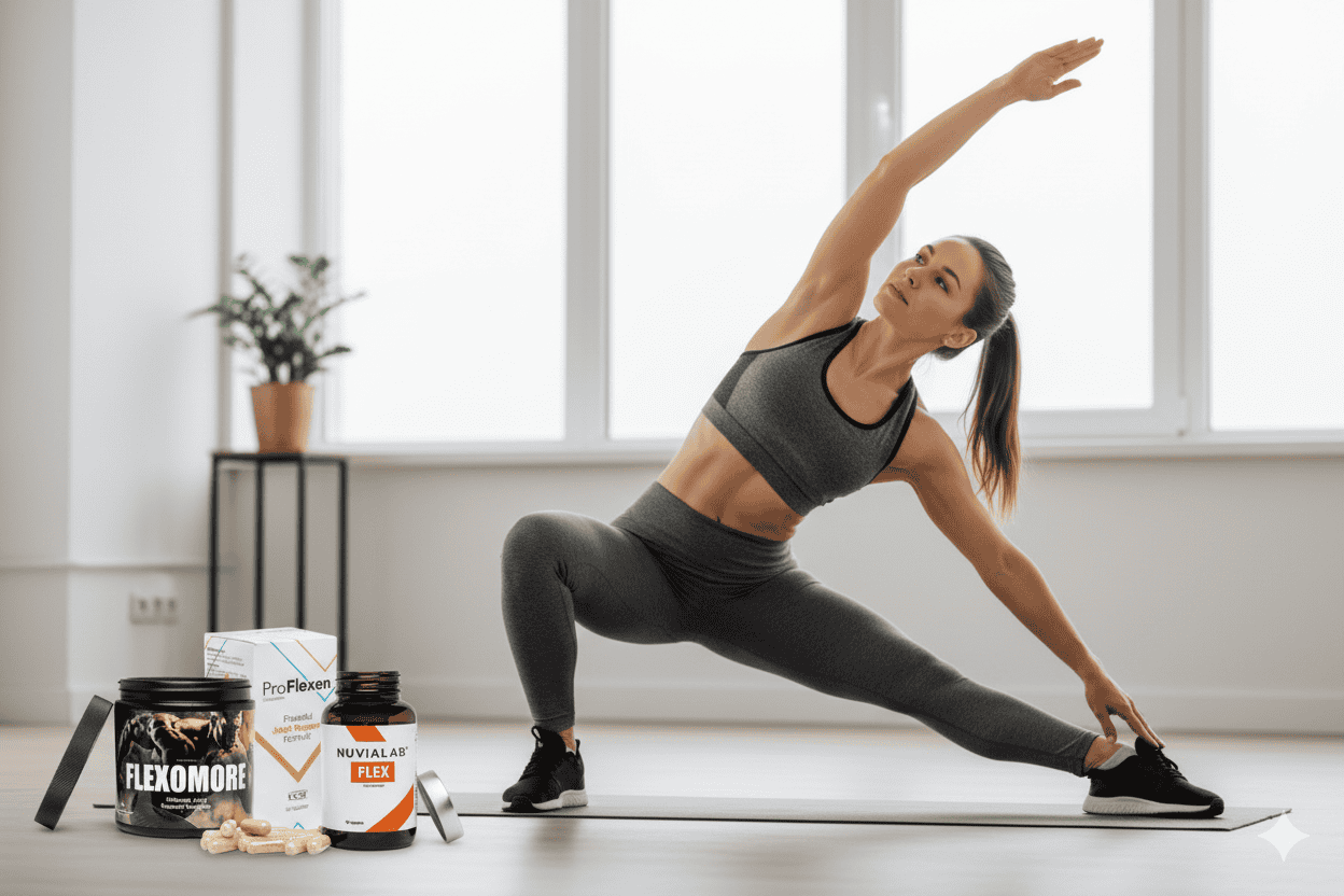 Best joint health supplements – ProFlexen, Flexomore, and NuviaLab Flex for flexibility, reduced joint pain, and cartilage support
