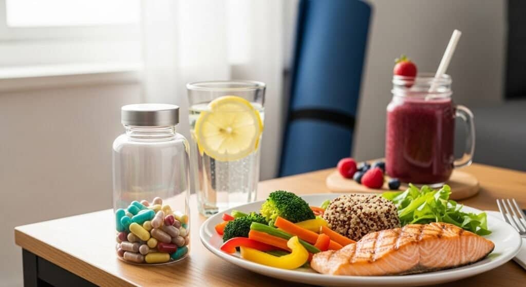 Mitolyn supplement paired with a healthy meal, supporting a natural weight loss journey