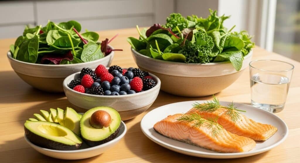 Colorful fertility-boosting foods rich in antioxidants and healthy fats