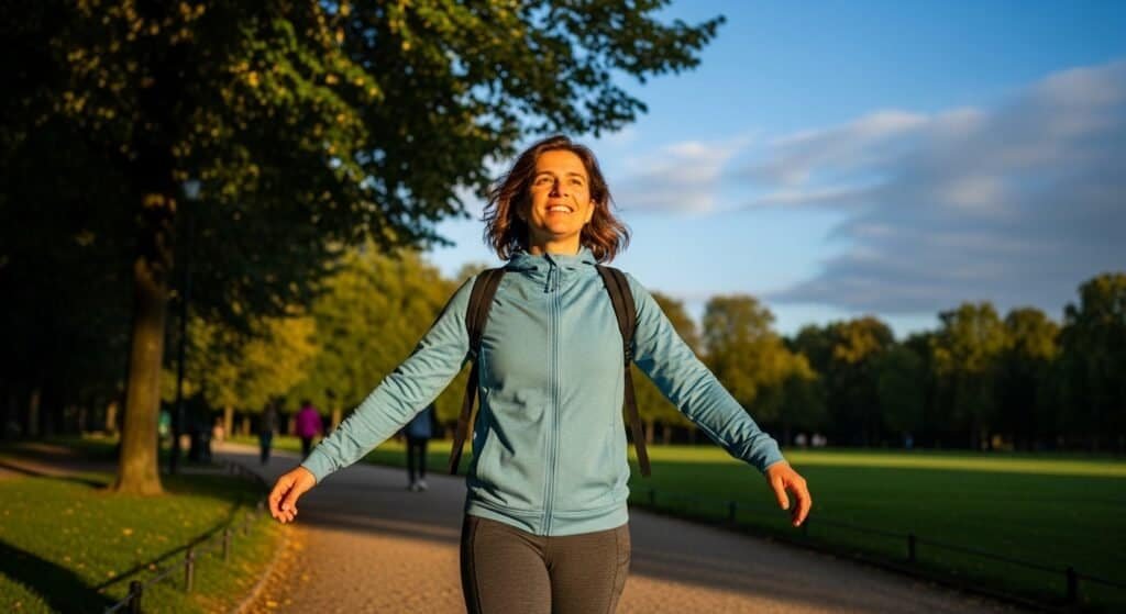 A person feeling rejuvenated and balanced after stabilizing their blood sugar levels