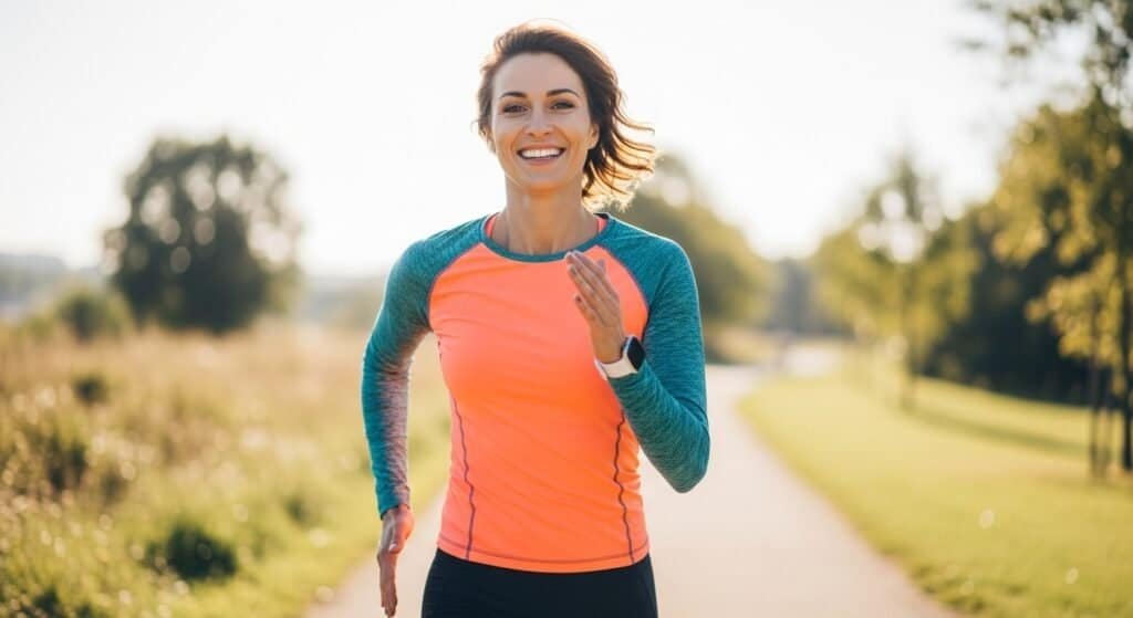 Person enjoying an active, energetic lifestyle after increasing longevity naturally and improving health