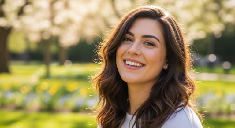 Confident person with healthy, thick hair after regrowing it naturally