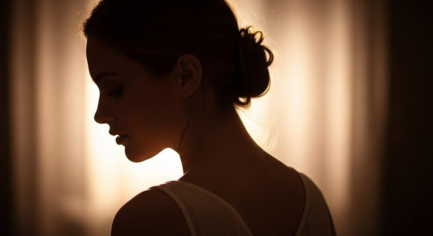 Woman’s silhouette in soft natural light, symbolizing inner rediscovery